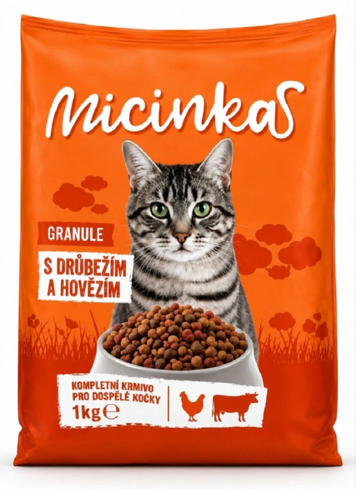 Micinka granule pro dospělé kočky s drůbežím a hovězím 1 kg