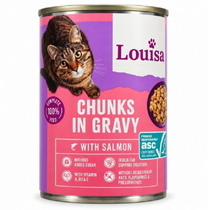 Louisa s lososem v omáčce 415 g – krmivo pro dospělé kočky