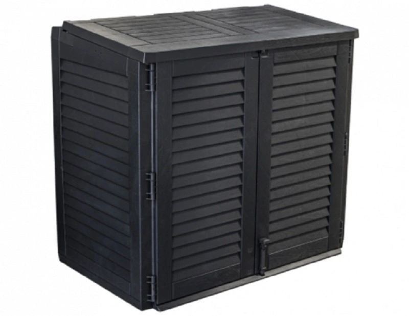Antracitový plastový úložný box se dvěma dvířky, objem 780 l