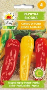 Paprika sladká Corno di to rosso a Giallo (semena)