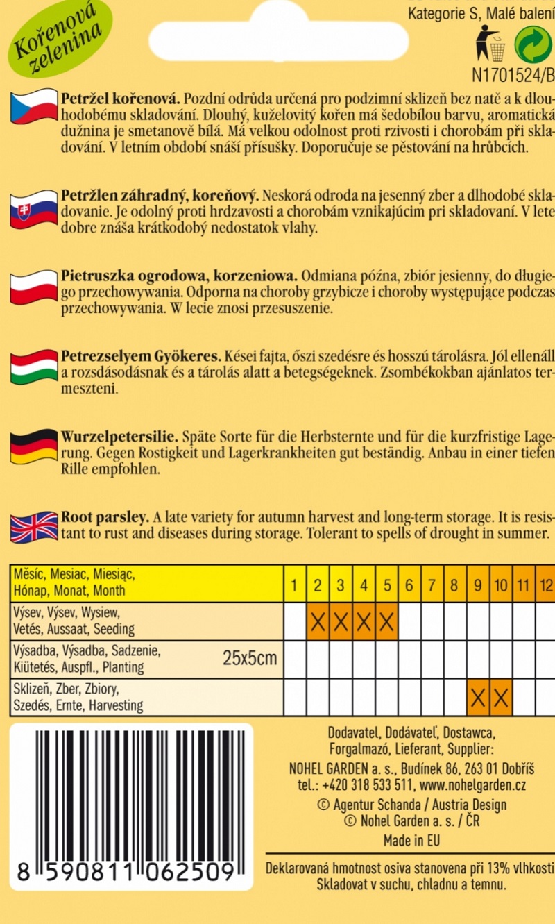 Petržel kořenová Olomoucká dlouhá (semena)