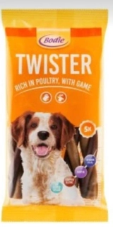Bodie Twister dvoubarevný bohatý na drůbeží a zvěřinu 5 ks 100g