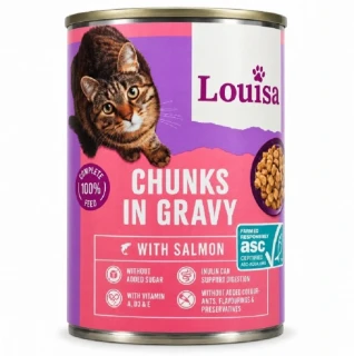 Louisa s lososem v omáčce 415 g – krmivo pro dospělé kočky
